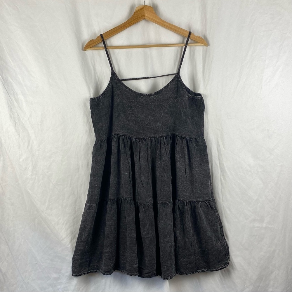 Stella Laguna Beach Charcoal Black Sleeveless Tunic Top Size Large